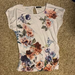 White floral blouse